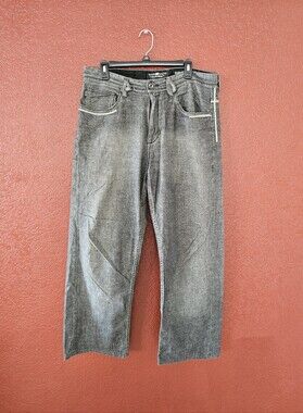 Ecko Unlimited Men's Washed Gray Straight Jeans